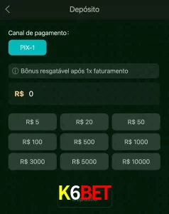 deposits K6BET