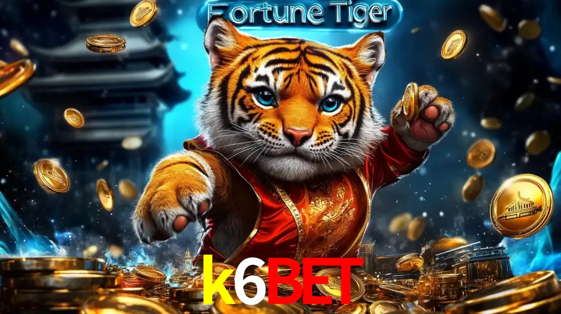 Imagem promocional do jogo de slot Fortune Tiger, com um tigre majestoso em traje tradicional cercado por uma fortuna em moedas de ouro, disponível agora no cassino k6bet.